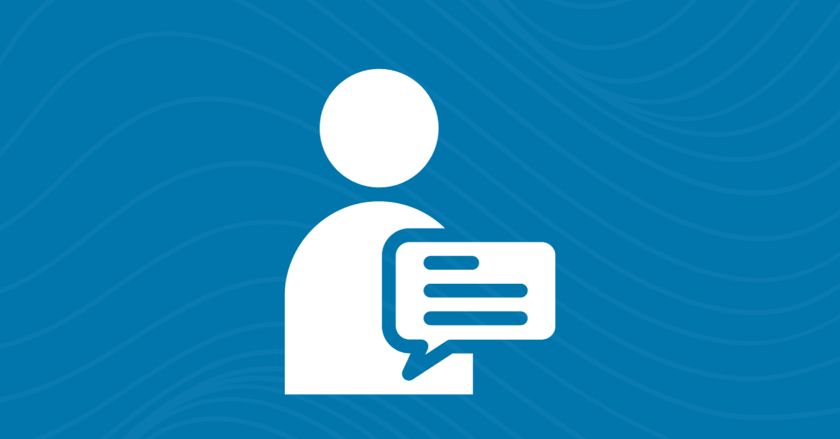 Person with a chat bubble